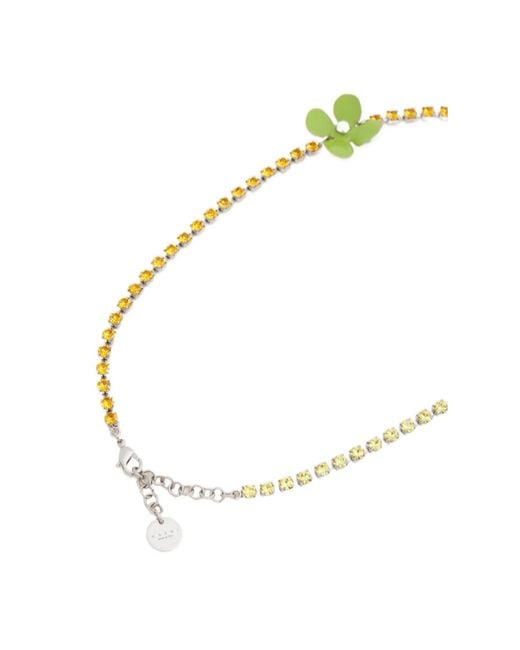 Marni Pink Flower Embellished Necklace