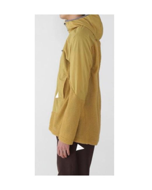 And Wander Yellow Hooded Zip Jacket for men