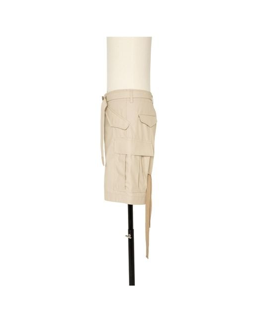 Sacai Natural Belted Cargo Shorts for men
