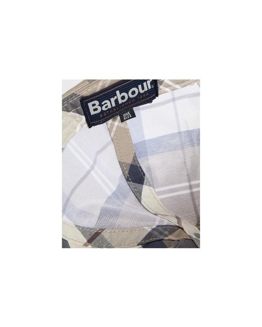 Barbour White Classic Checkered Baseball Cap for men