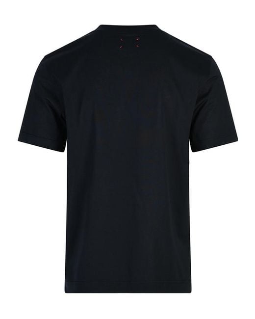 Kiton Black Logo Embroidered Crew-Neck T-Shirt for men