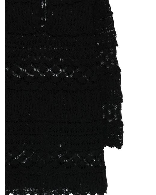 Semicouture Black Ruffled Knitted Dress