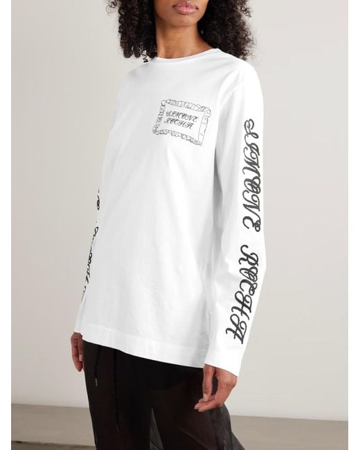 Simone Rocha White Printed Long-Sleeved T-Shirt