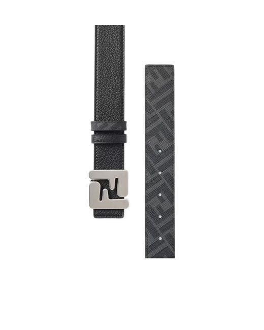 Fendi White Ff Squared Reversible Belt for men