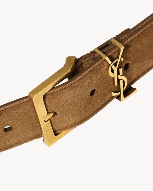 Saint Laurent White Cassandre Vadim Belt for men