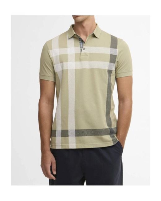 Barbour Green Blaine Tartan Short-Sleeved Polo Shirt for men