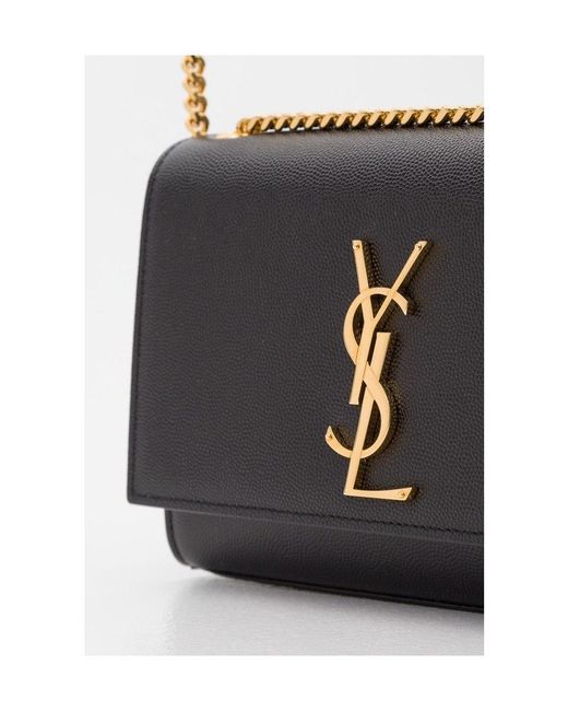 Saint Laurent White Kate Logo Plaque Small Crossbody Bag