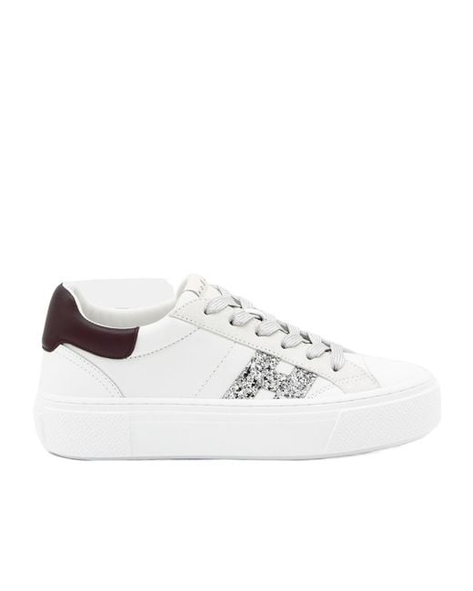 Hogan White Crosswind Lace-Up Sneakers