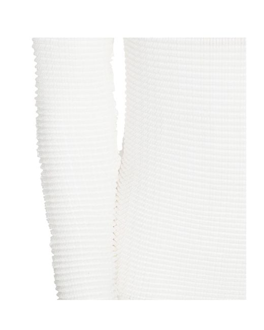 Issey Miyake White Pleats Bk/Wt-48 Top