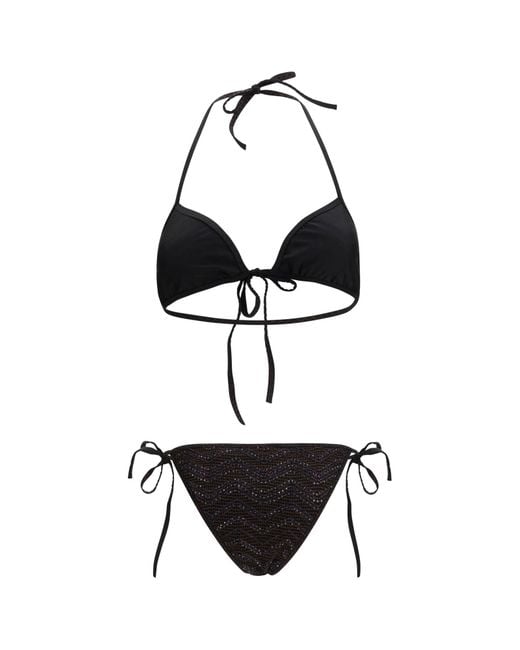 Missoni White Zigzag Sequin Triangle Bikini