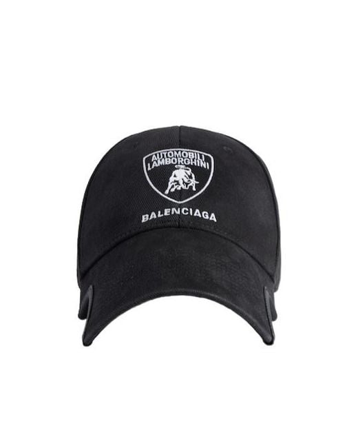 Balenciaga Logo Embroidered Baseball Cap in Black for Men | Lyst