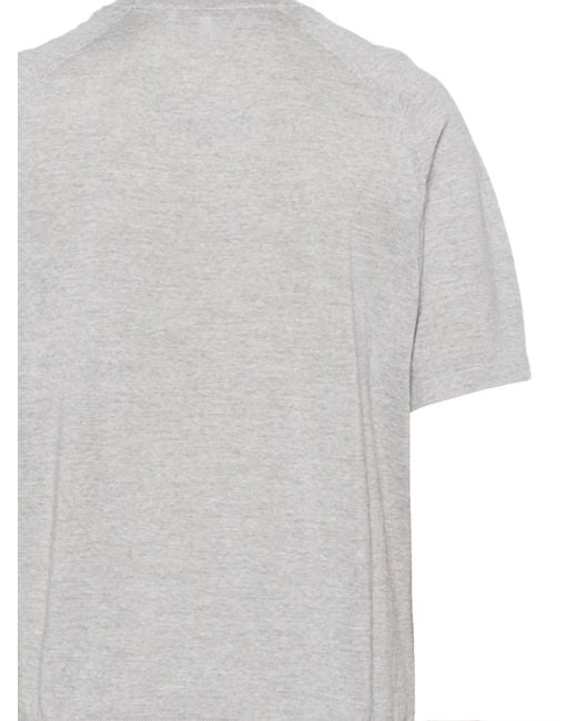 Maison Kitsuné Gray Maison Kitsuné Fox Head Short-Sleeved Jumper for men