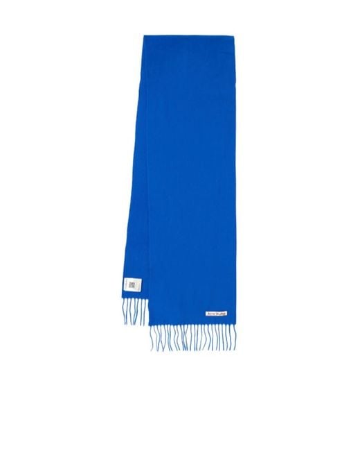 Acne Blue Skinny Wool Scarf
