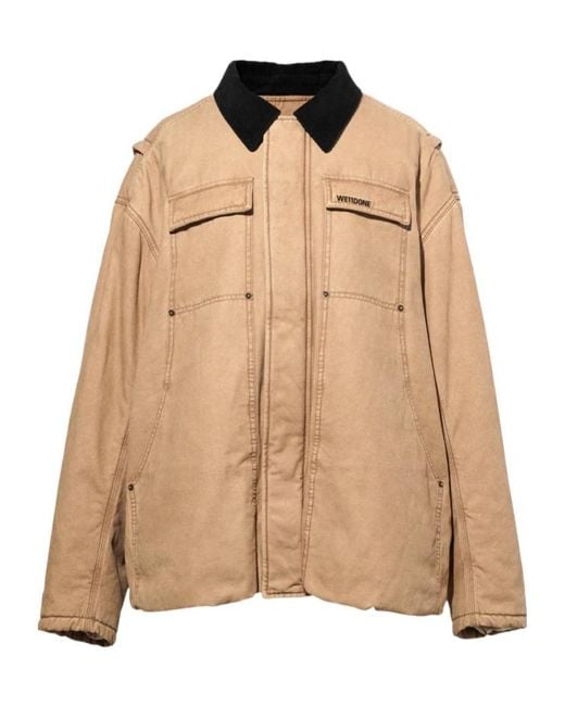 we11done Natural Corduroy-Collar Cotton Jacket for men