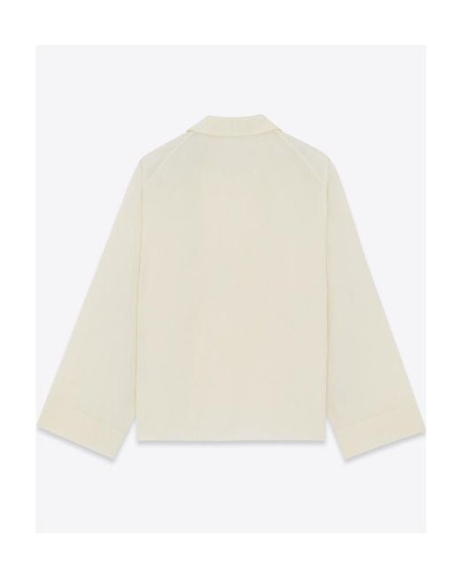 Saint Laurent White Vareuse Long-Sleeved Shirt for men