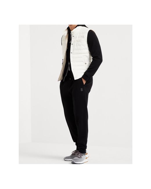 Brunello Cucinelli White Quilted Gilet for men