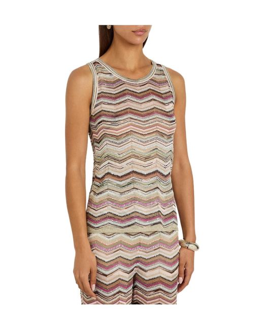 Missoni Natural Chevron Fine-Knit Top