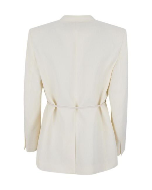 Fabiana Filippi White Long-Sleeved Suit Jacket