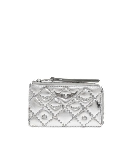 Zadig & Voltaire White Diamond-Pattern Wallet