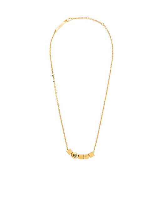 Loewe Metallic Cube Charm Necklace