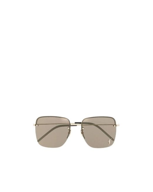 Saint Laurent Metallic Eyewear Square Frame Sunglasses for men