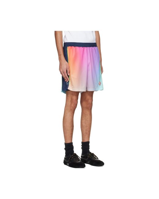 Casablanca Pink Logo Patch Gradient Shorts for men