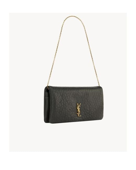 Saint Laurent Black Calypso Logo Plaque Mini Shoulder Bag