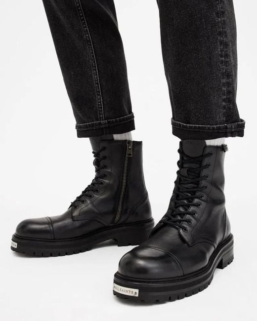 AllSaints Black Hank Boots for men