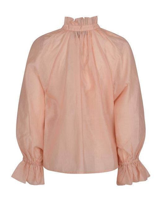Polo Ralph Lauren Pink Ruffled Long-Sleeves Blouse