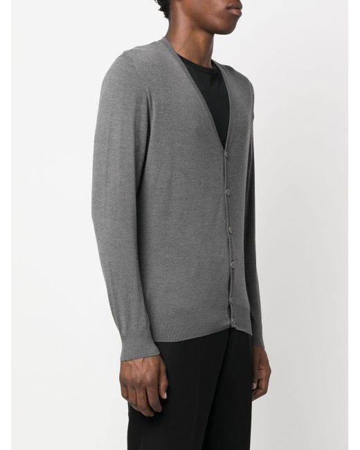 Colombo Gray Button-Down Knit Cardigan for men