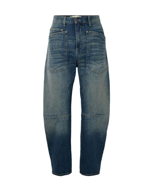 Nili Lotan Blue Shon Five-Pocket Denim Trousers