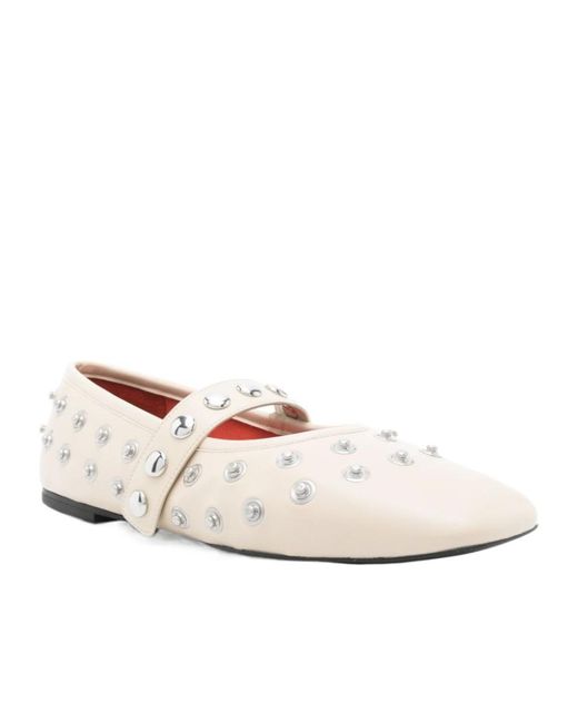 Stella McCartney Natural Ryder Stud Embellished Ballet Flats