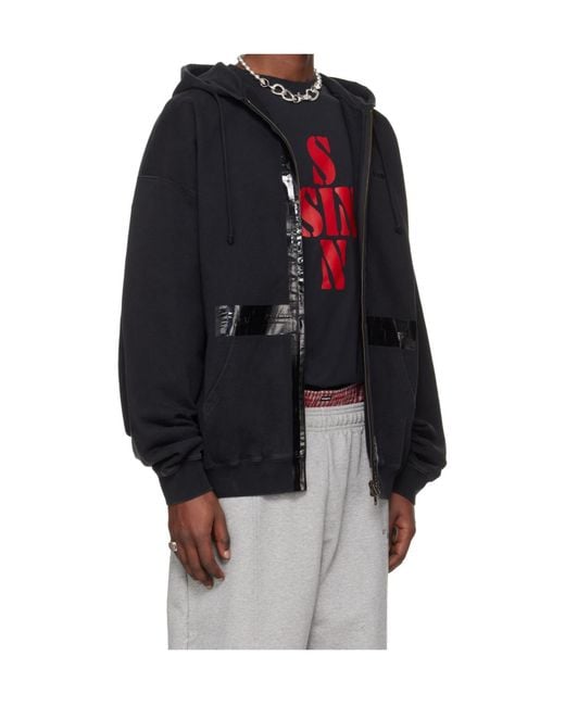 Vetements Blue Taped Zip-Up Hoodie for men