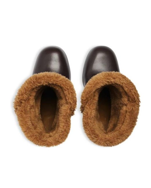 Balenciaga Brown Fargo Shearling Trim Ankle Boots