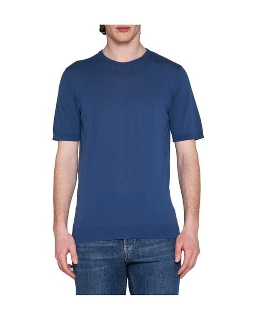 Roberto Collina Blue Short Sleeved Crewneck T-Shirt for men
