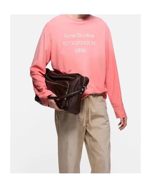 Acne Pink Sprayed 1996 Logo T-Shirt for men
