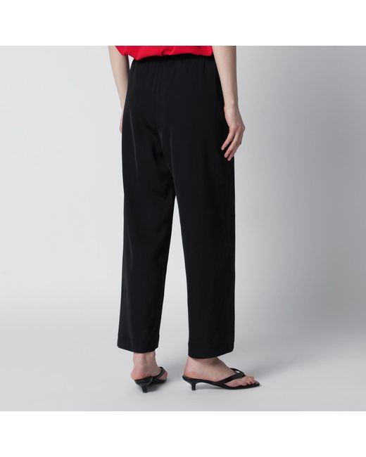 Rohe Black Elasticated-Waist Straight Leg Trousers