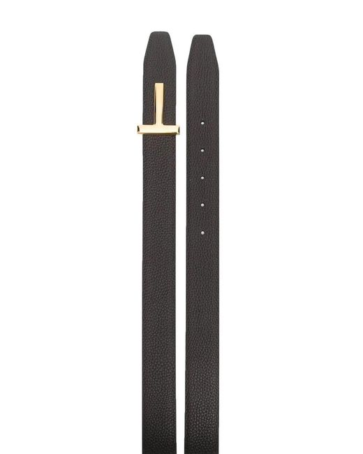 Tom Ford White T-Shaped Buckle Belt for men