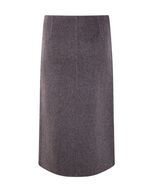 P.A.R.O.S.H. Gray Wool Midi Skirt