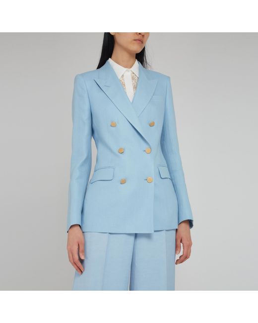 Tagliatore Blue Parigi Double Breasted Tailored Blazer