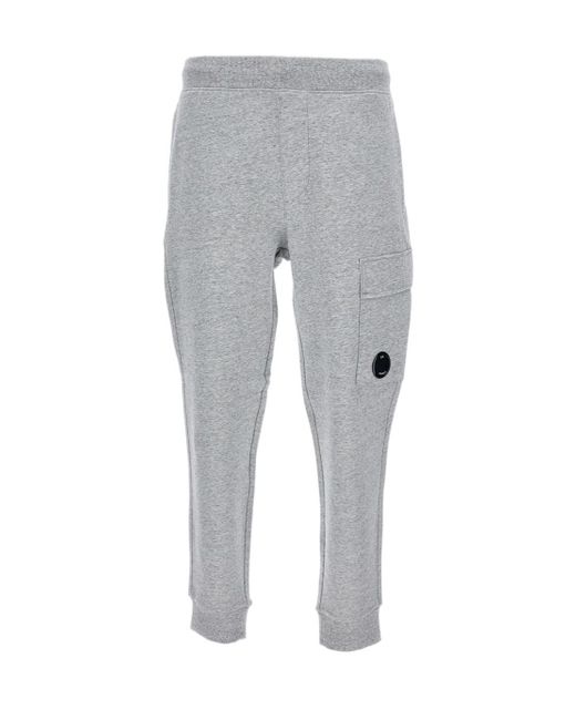 C P Company Gray Lens-Detail Drawstring Track Pants for men
