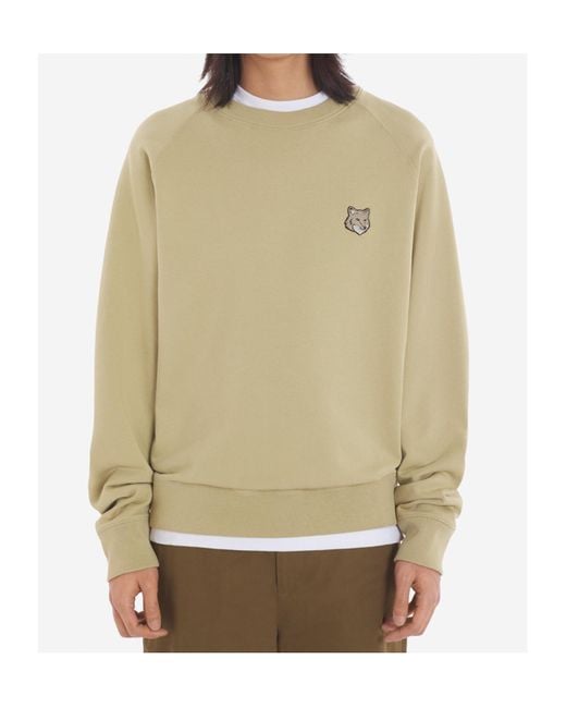 Maison Kitsuné Natural Maison Kitsuné Bold Fox Head Patch Oversized Sweatshirt for men