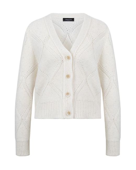 Fabiana Filippi White V-Neck Cardigan