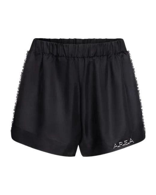 Area Black Crystal Trim Track Shorts