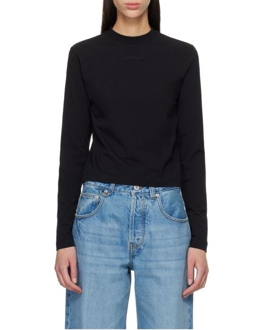 Jacquemus Black Logo Patch Long-Sleeve Top