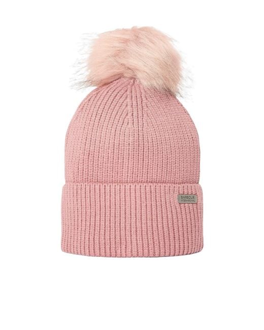 Barbour Pink Solid Color Beanie