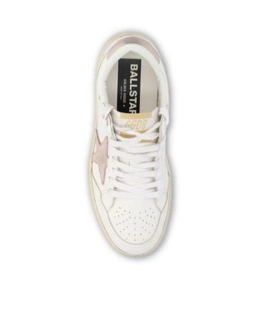 Golden Goose Deluxe Brand White Ballstar Lace-Up Sneakers
