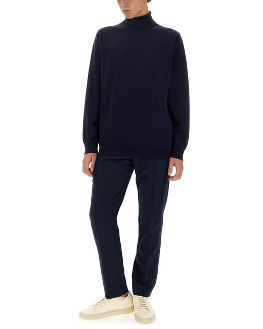 Paul Smith Blue Artist Stripe Roll Neck Jumper for men