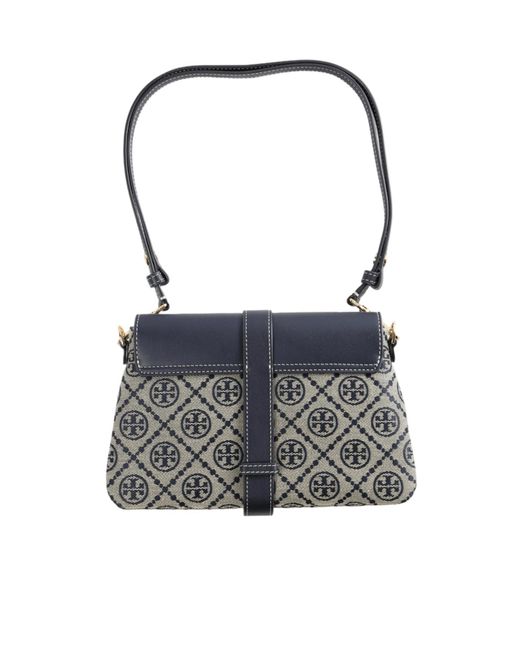 Tory Burch Blue Small T Monogram Buckle-Fastening Shoulder Bag