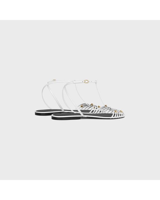 Céline White Cage Flat Sandal